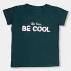 Girls' 100% Cotton T-Shirt, गहरा हरा, small image number null