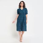 Ladies' 100% Cotton Dress, टील ब्लू, small image number null