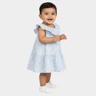 Infants' Blue Floral Print Tiered Sleeveless Frock, Light Blue, small