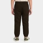 Boys Olive Green Regular Fit Jogger Trousers, ओलिव, small