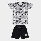 Boys' Knit Baba Suit, हल्का ग्रे, small