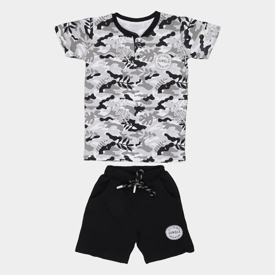 Boys' Knit Baba Suit, हल्का ग्रे, large