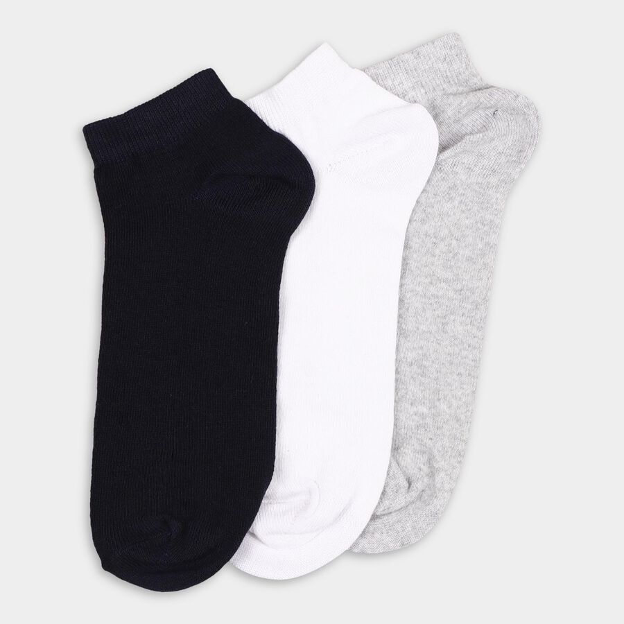 Men's Socks (Pack of 3), Melange Light Grey, large image number null