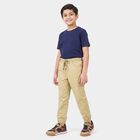 Boys' Beige Regular Fit Jogger Trousers, Beige, small