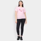 Ladies' 100% Cotton Round Neck T-Shirt, गुलाबी, small