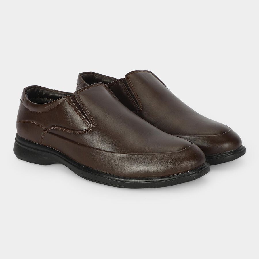 Men's Brown Slip-On Loafer Formal Shoes, Brown, large