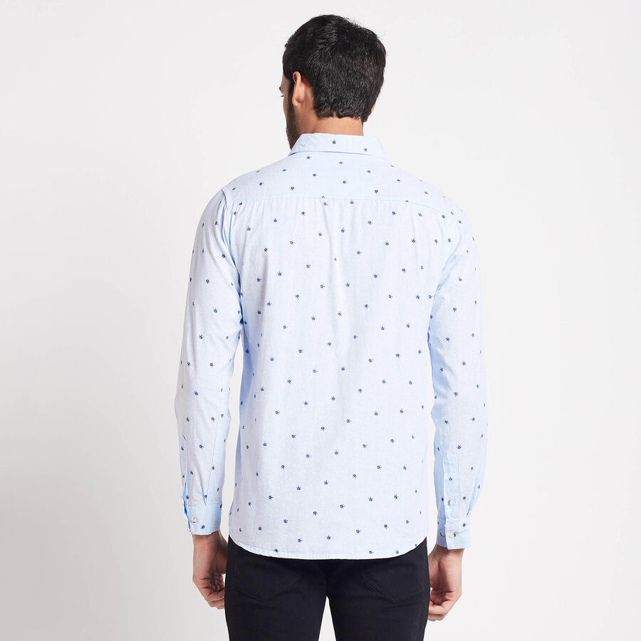 Cotton Printed Casual Shirt, Light Blue, large image number null