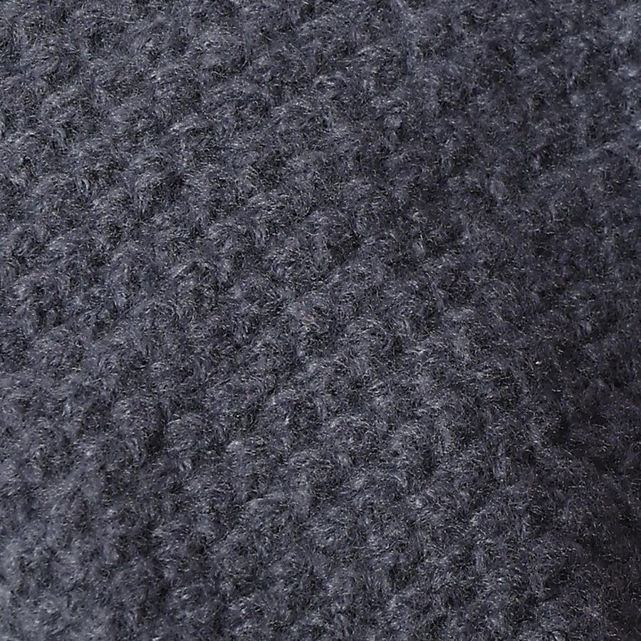 Men's Dark Charcoal Grey Knitted Beanie Cap, मिश्रित मध्यम ग्रे, large