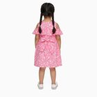 Girls' Bright Pink Butterfly Print Cold-Shoulder A-Line Frock, Pink, small image number null