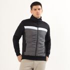 Men's Black and Grey High Neck Casual Sweatshirt, Dark Grey, small image number null