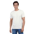 Men's White Cotton Round Neck Classic T-Shirt, White, small