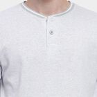 Men's Light Grey Henley Neck T-Shirt, Light Grey, small image number null