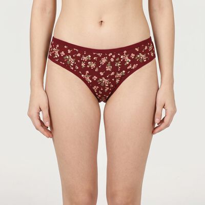 Women's Brown Regular Fit Floral Printed Panty
