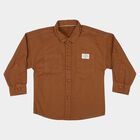 Infants Beige Cotton Collared Shirt, Beige, small