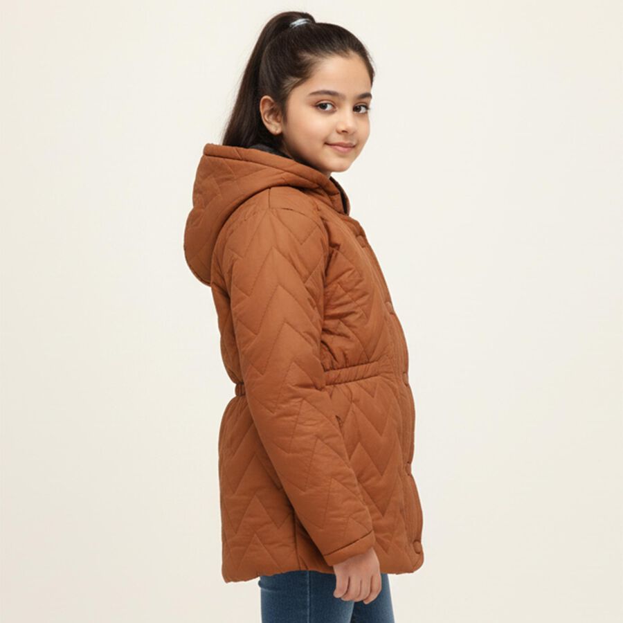 Girls' Jacket, भूरा, large image number null