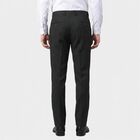 Men's Navy Blue Slim Fit Flat-Front Formal Trousers, Navy Blue, small