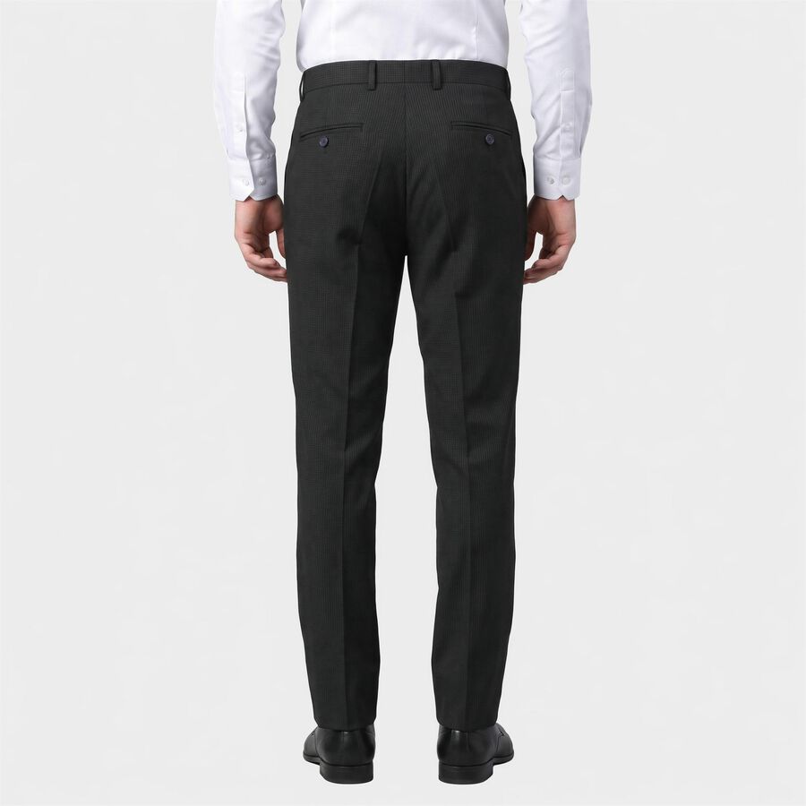 Men's Navy Blue Slim Fit Flat-Front Formal Trousers, Navy Blue, large