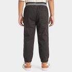 Boys' Charcoal Regular Fit Jogger Trousers, गहरा ग्रे, small