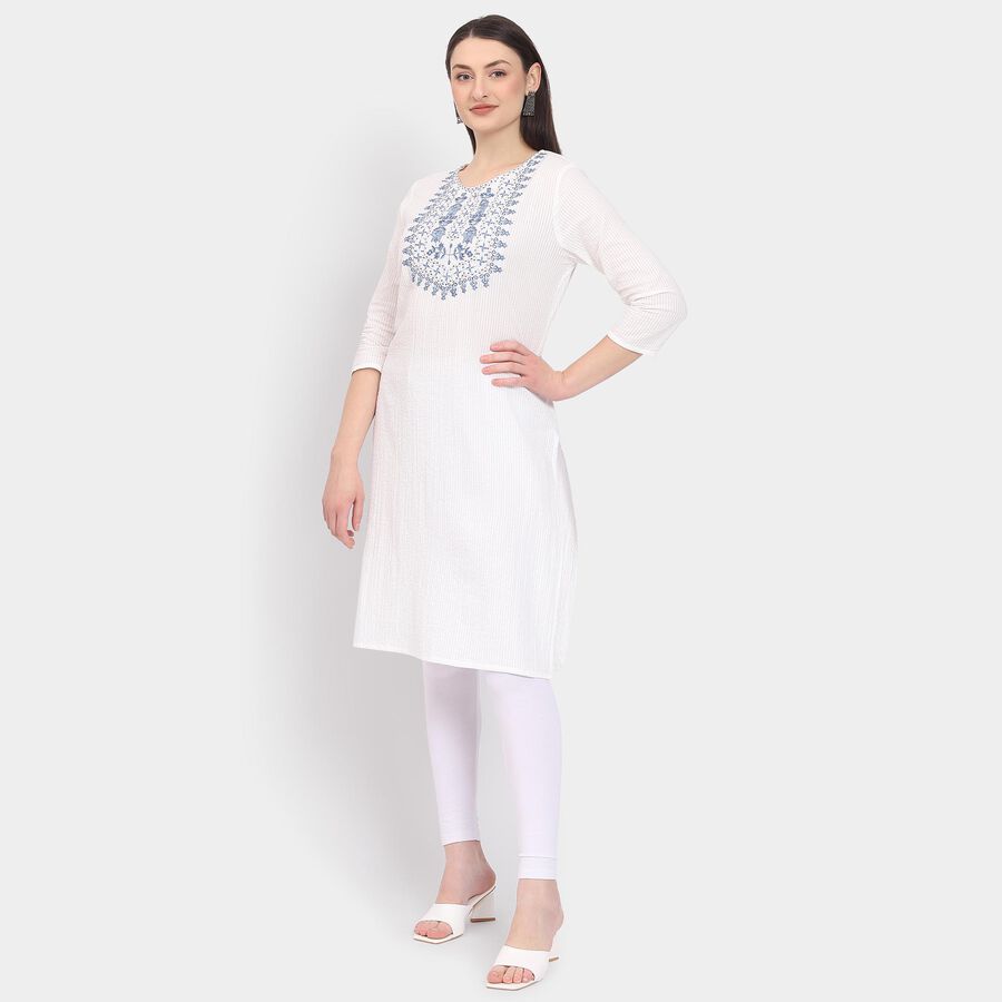 Ladies' 100% Cotton Kurta, ऑफ व्हाइट, large image number null