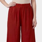 Women's Navy Blue Relaxed Fit Floral Printed Palazzos, Wine, small