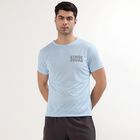 Men's Pale Powder Blue Crew Neck Athleisure T-Shirt, Light Blue, small
