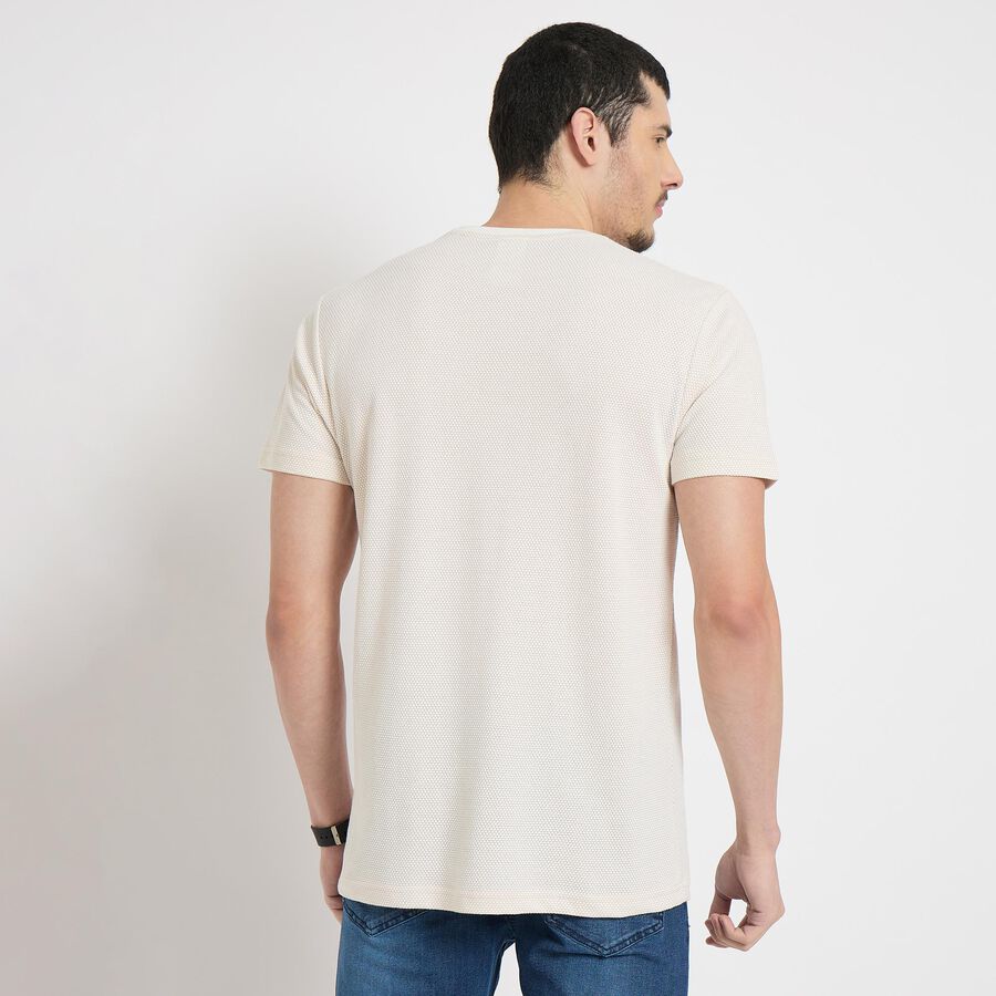 Men's Round Neck Half Sleeves T-Shirt , गहरा पीला, large