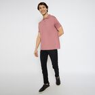 Men's 100% Cotton Collared Half Sleeves T-Shirt , Coral, small