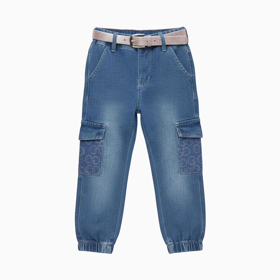 Girls' Jeans, हल्का नीला, large image number null