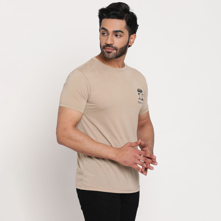 Round Neck T-Shirt, Beige, large image number null