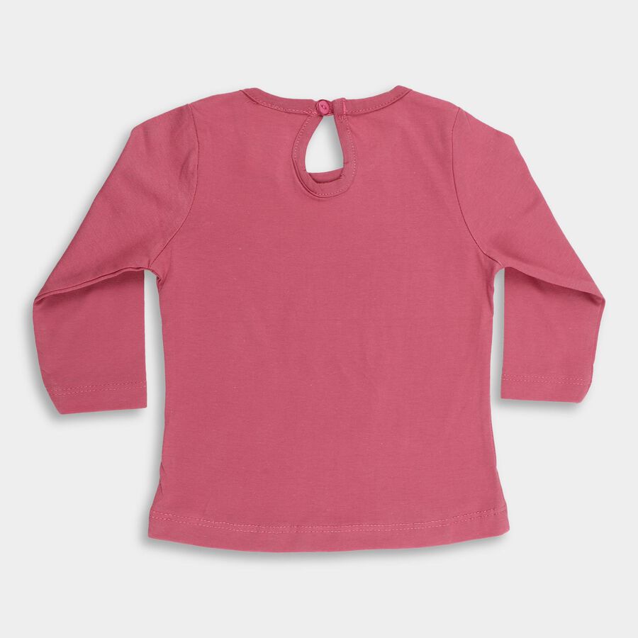 Infants' Dusty Rose Cotton Round Neck Casual T-Shirt, Purple, large image number null