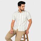 Men's Olive Green Cotton Collar Regular Fit Casual Shirt, Olive, small