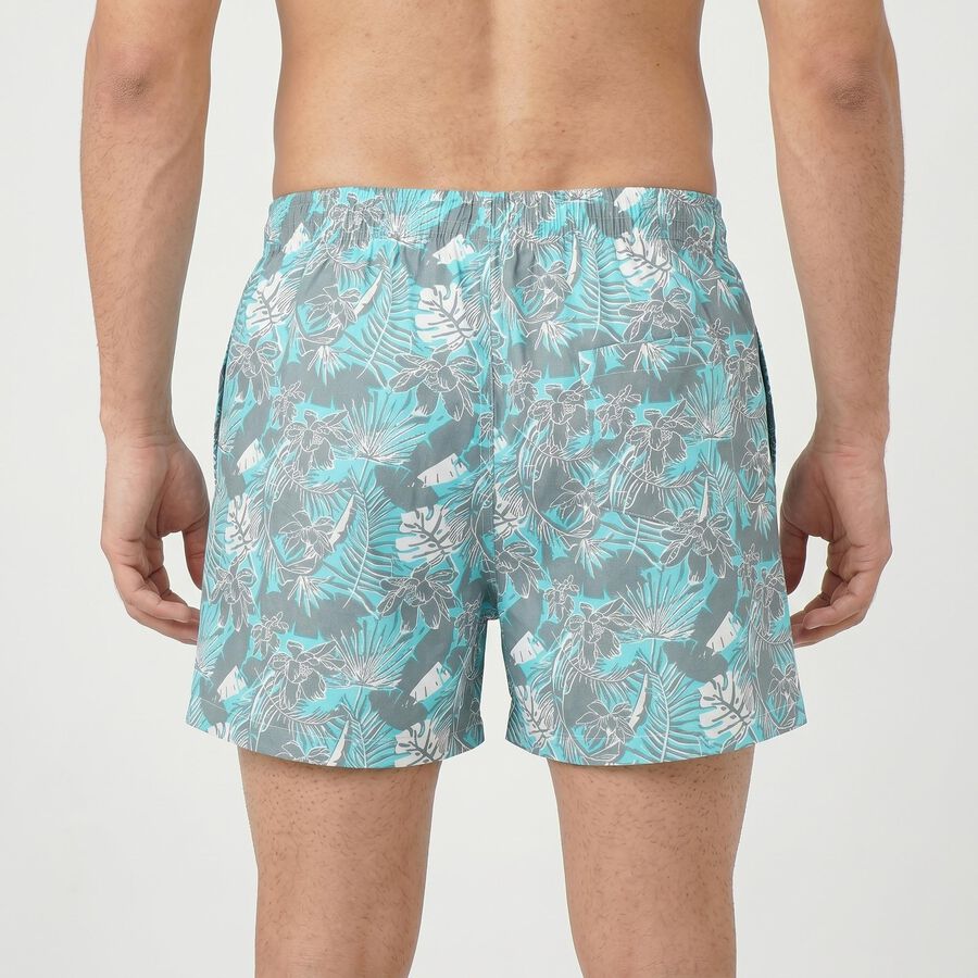 Men's Aqua Classic Fit Tropical Printed Boxers, Aqua, large
