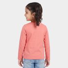 Girls Pink Round Neck Regular Top, हल्का गुलाबी, small