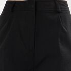 Women's Jet Black Regular Fit Mid Rise Cargo Trousers, Black, small image number null