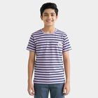Boys Lilac Round Neck Casual Boys T-Shirt, लाइलेक, small