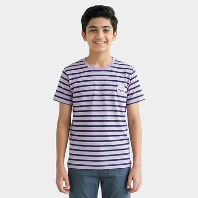 Boys Lilac Round Neck Casual Boys T-Shirt