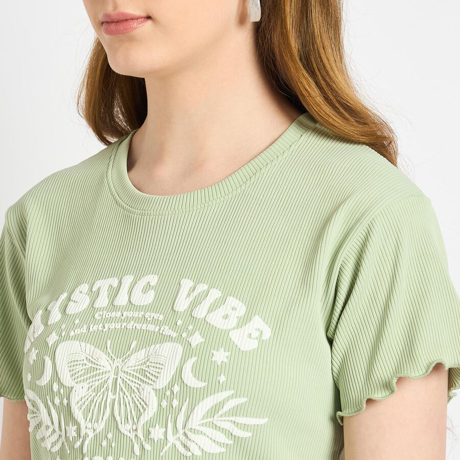 Ladies' Round Neck T-Shirt , Light Green, large image number null