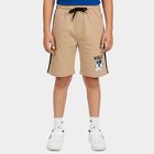 Boys Beige Regular Fit Printed Bermuda Shorts, Beige, small