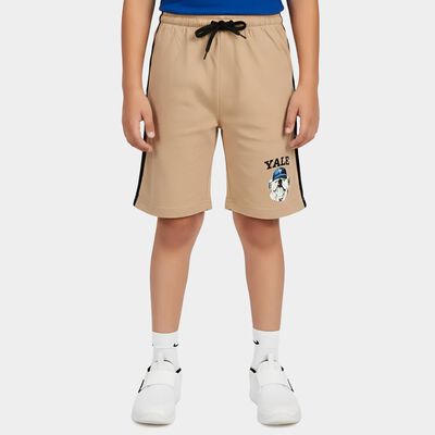 Boys Beige Regular Fit Printed Bermuda Shorts