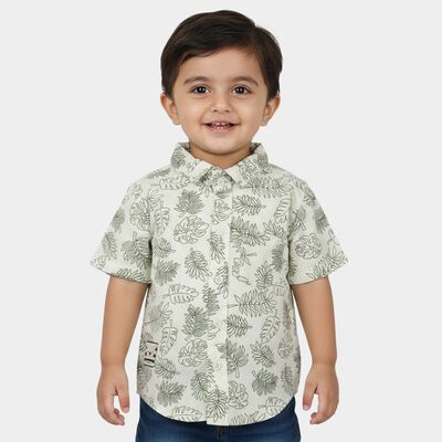 Infants Green Cotton Casual Shirt