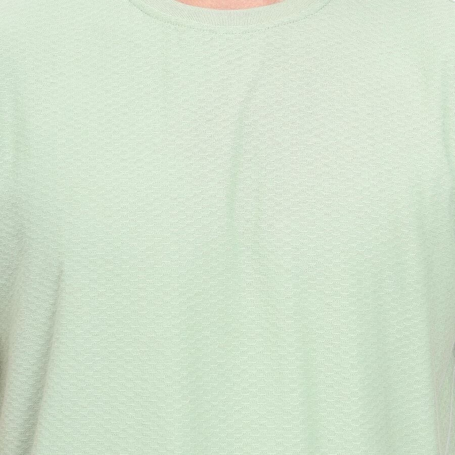 Men's Round Neck Half Sleeves T-Shirt, Light Green, large image number null