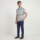 Men's Dark Green Cotton Classic Collar Casual Shirt, Dark Green, small