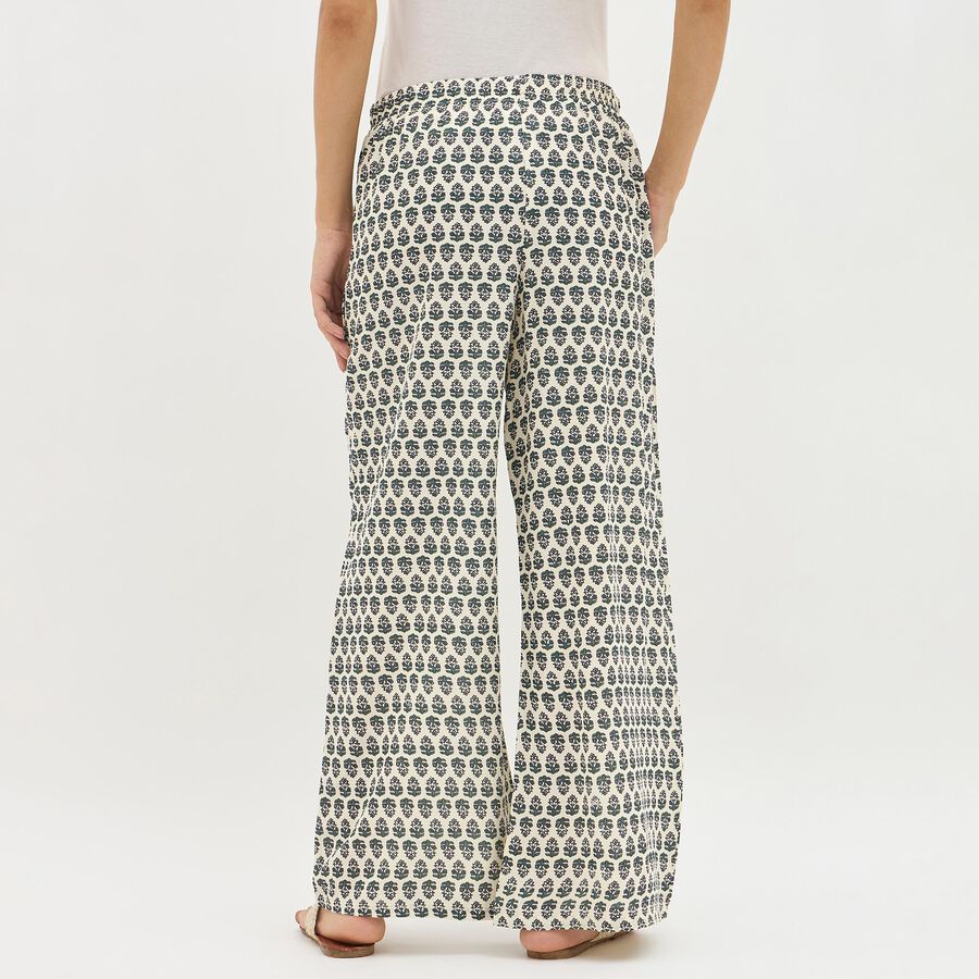 Women's Off-White Regular Fit Printed Palazzos, ऑफ व्हाइट, large image number null