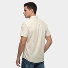 Men's White Cotton Casual Shirt, ऑफ व्हाइट, small