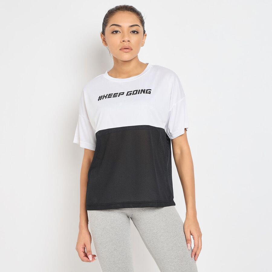 Ladies' Round Neck T-Shirt , सफ़ेद, large image number null