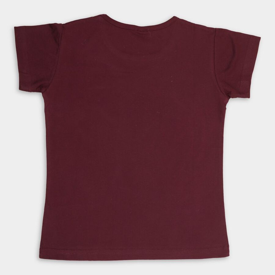 Girls' T-Shirt, वाइन, large image number null