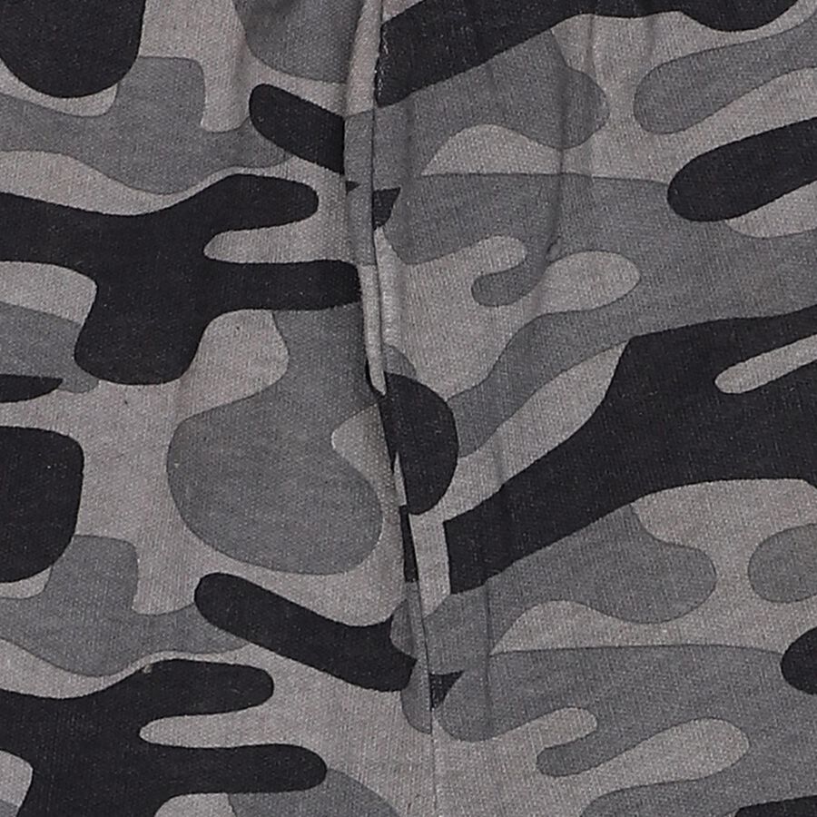 Infants' Grey Regular Fit Camouflage Printed Pyjama, Dark Grey, large