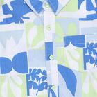 Boys Light Blue and Green Cotton Half Sleeve Classic Casual Shirt, Light Grey, small image number null