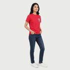 Women's Fuchsia Round Neck Regular T-Shirt, Fuchsia, small