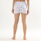 Girls' Bright White Floral Printed Shorts, हल्का नीला, small image number null